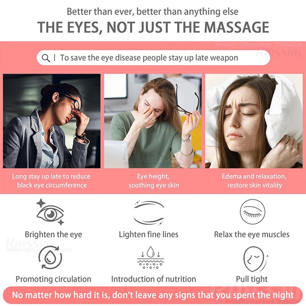 Eye Massager 3D Red Light EMS Eyes Relax Massager Fatigue Relief Lighten Dark Circles Smooth Eye Fine Line Beauty Eye Caredevice