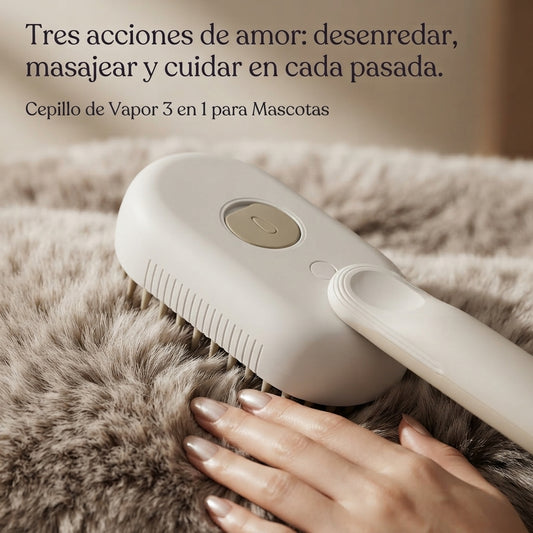 Cepillo de Vapor 3 en 1 para Mascotas