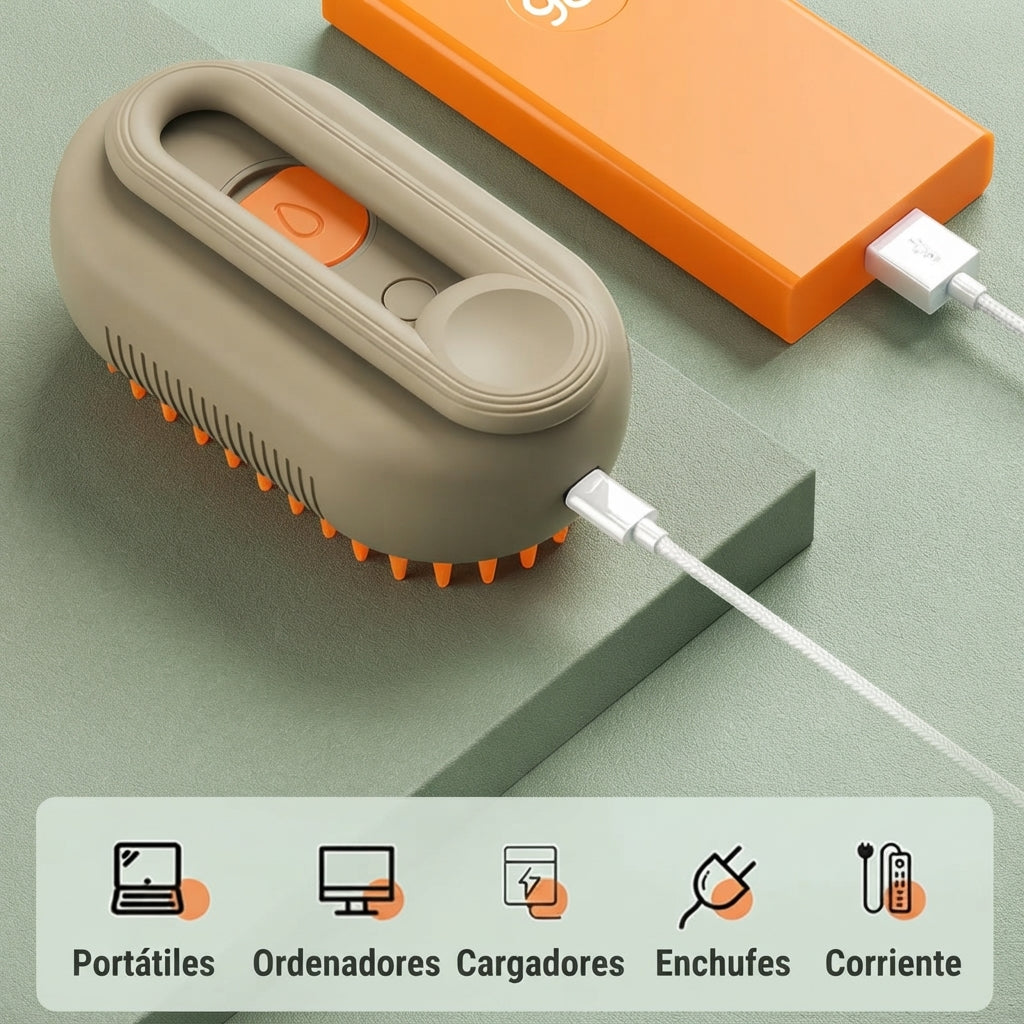 Cepillo de Vapor 3 en 1 para Mascotas